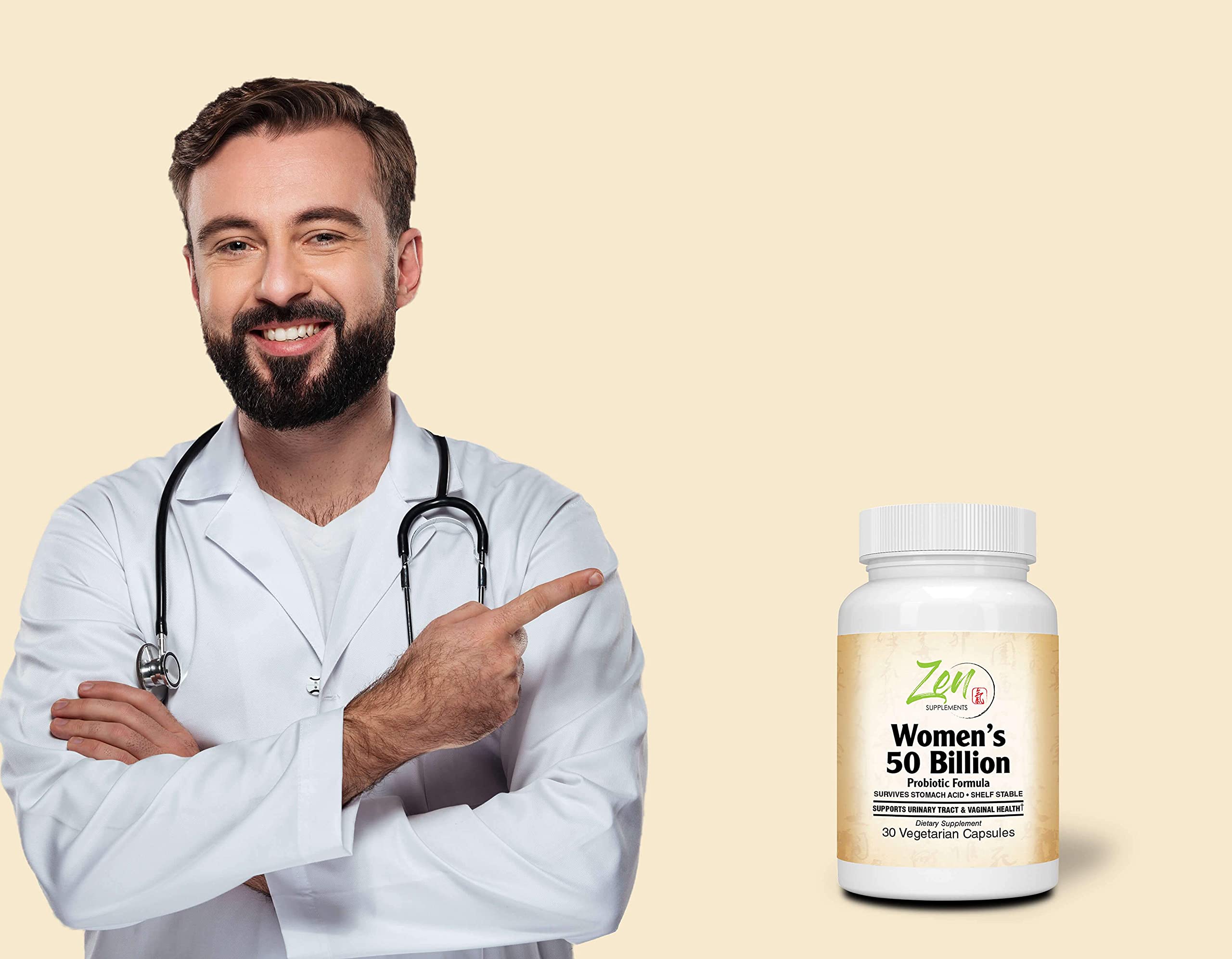 Zen Supplements - Womens 50 Billion Probiotic Formula - Supports Urinary and Vaginal Health